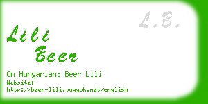 lili beer business card